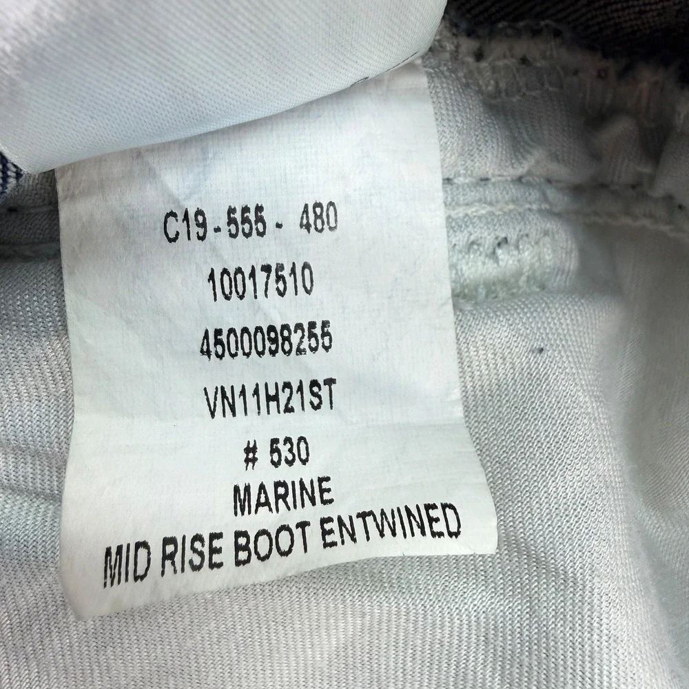 Ariat Womens Jeans 24WR REAL Bootcut Blue Cotton Blend Mid Rise Thick Stitch